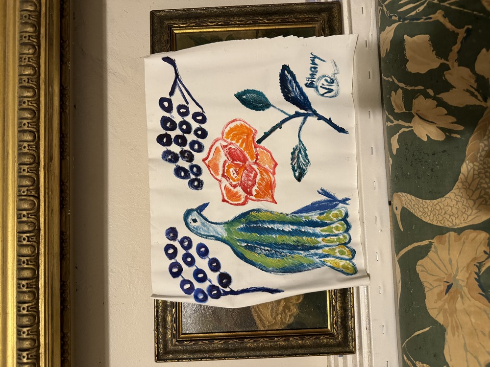 Brand new original oil painting of Peacock 🦚 🌹 Rose &Grape 🍇 Made in the USA